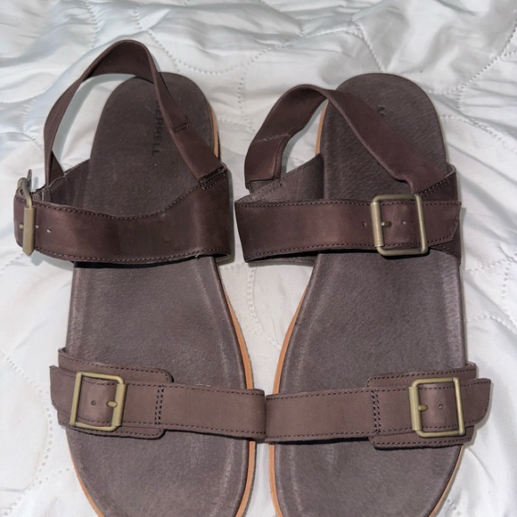 Merrell Shoes - Merrell Women's Brown Leather Buckle Sandals